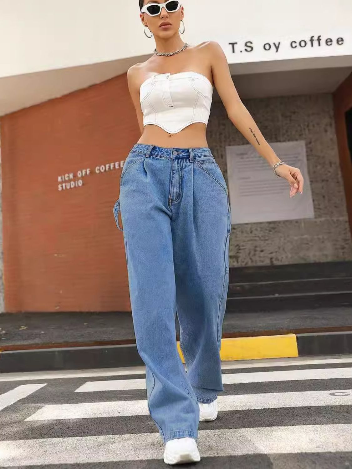 Wide Leg Jeans with Pockets - Charming Charlie
