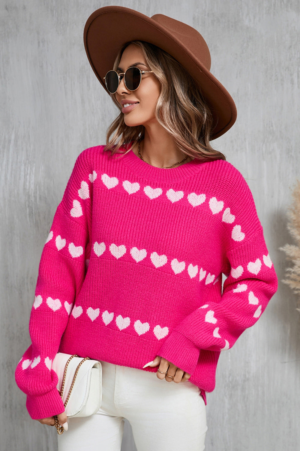 Angel Wings Heart Round Neck Long Sleeve Sweater - Charming Charlie