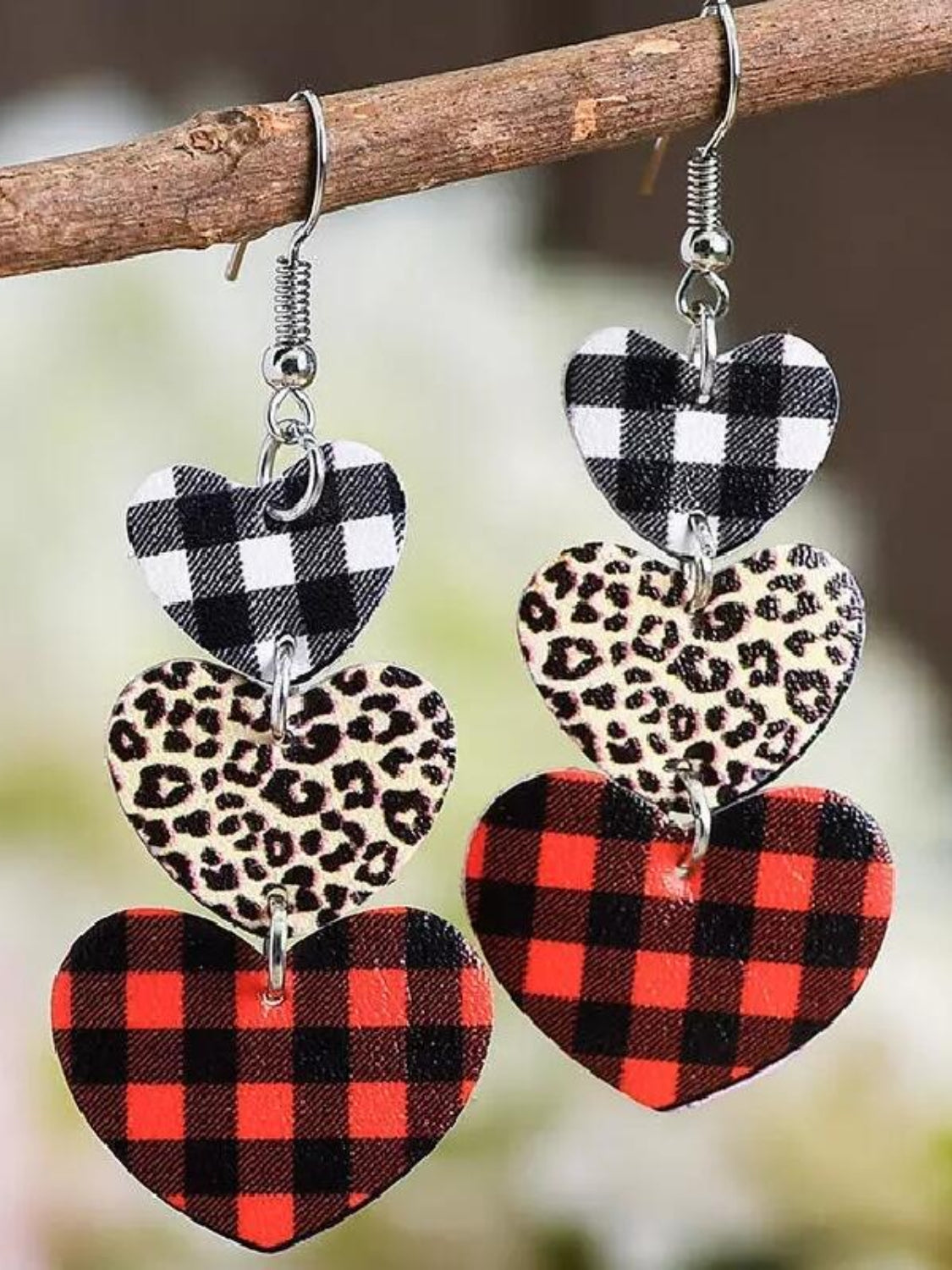 Printed PU Leather Dangle Earrings - Charming Charlie
