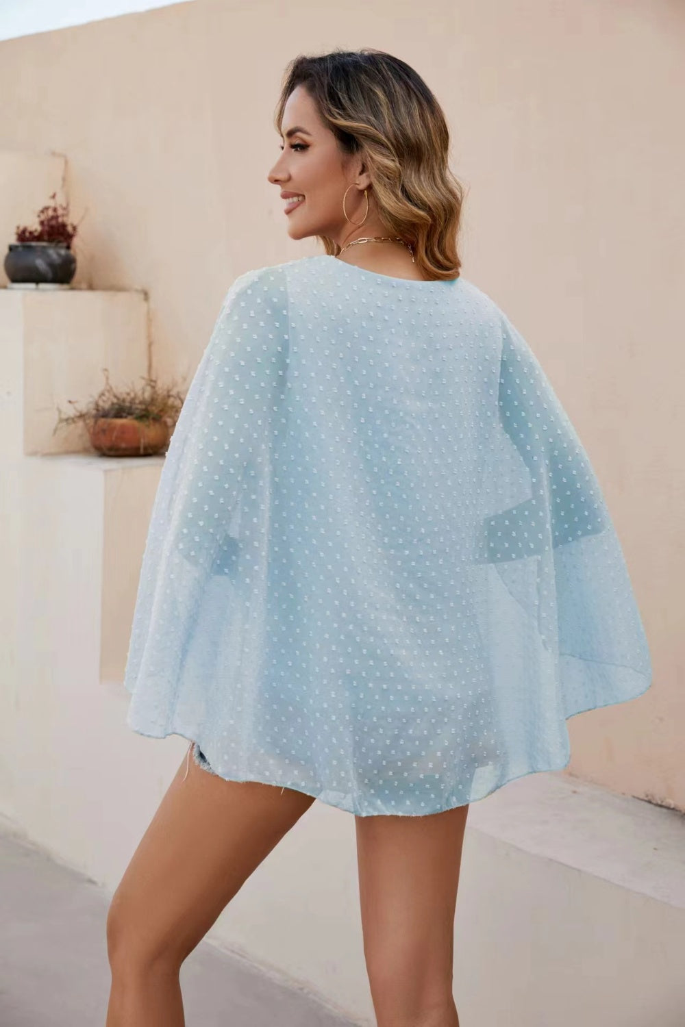 Swiss Dot Round Neck Blouse - Charming Charlie