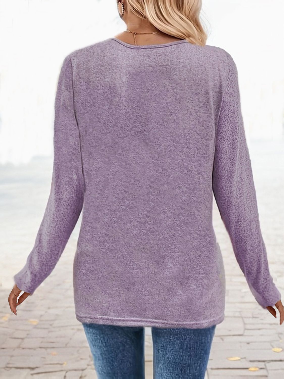 Square Neck Long Sleeve T-Shirt - Charming Charlie