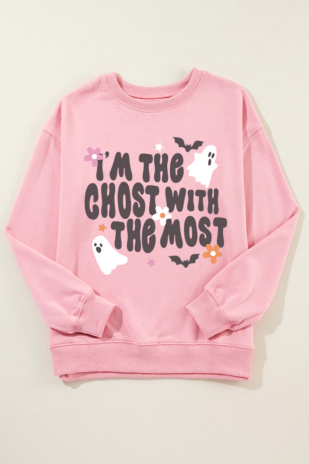 Graphic Round Neck Long Sleeve Sweatshirt - Charming Charlie