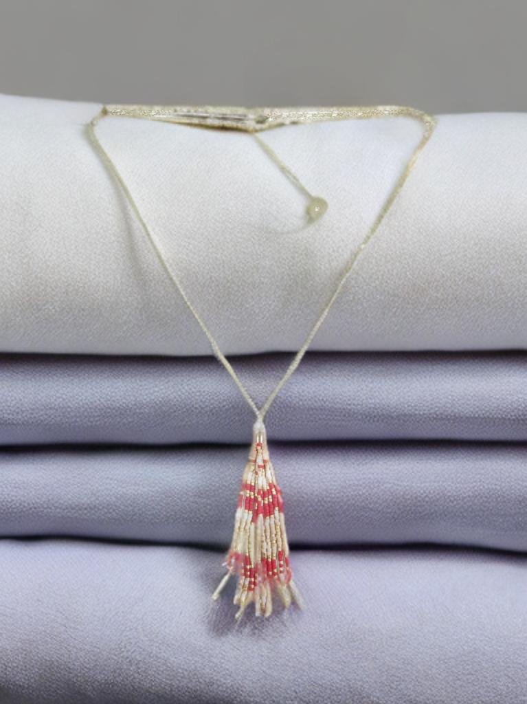 French Connection- Red Beaded Tassel Necklace - Charming Charlie