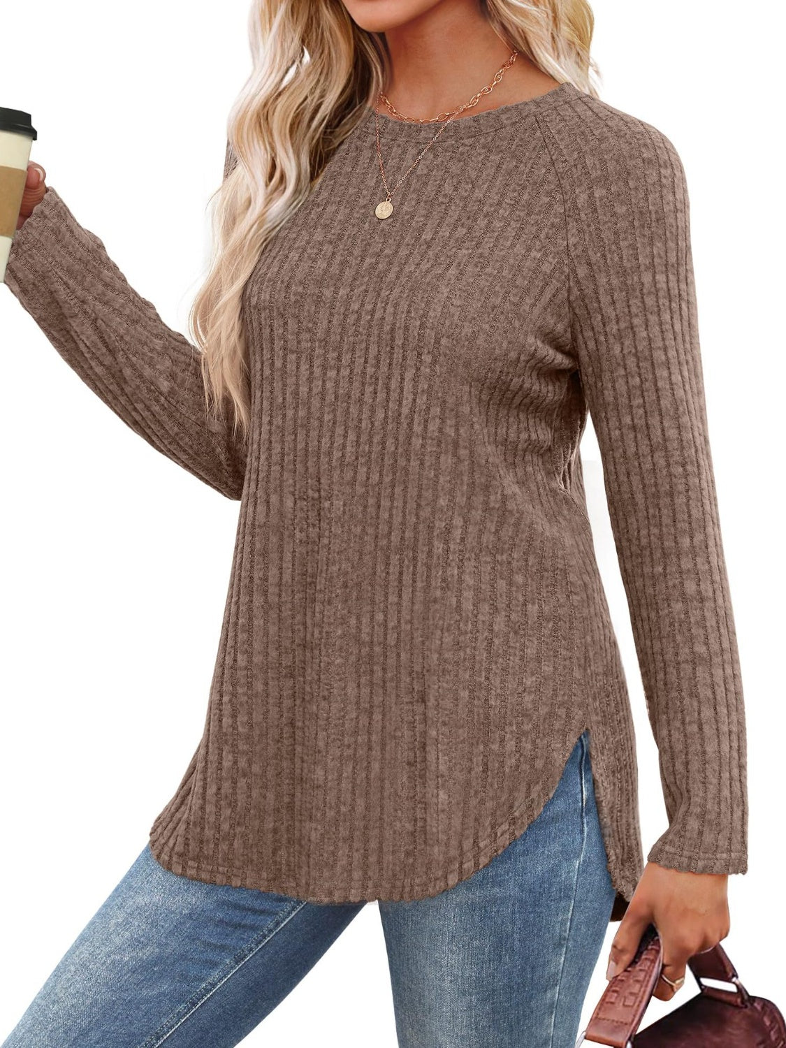 Round Neck Raglan Sleeve T-Shirt - Charming Charlie