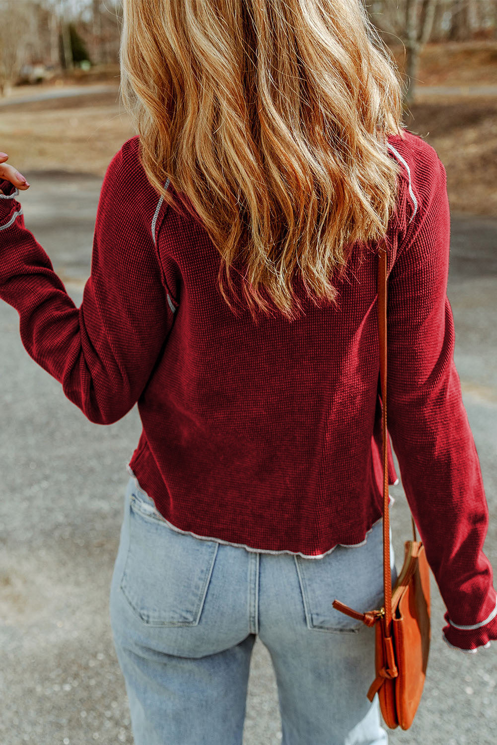 Football Round Neck Long Sleeve Sweatshirt - Charming Charlie