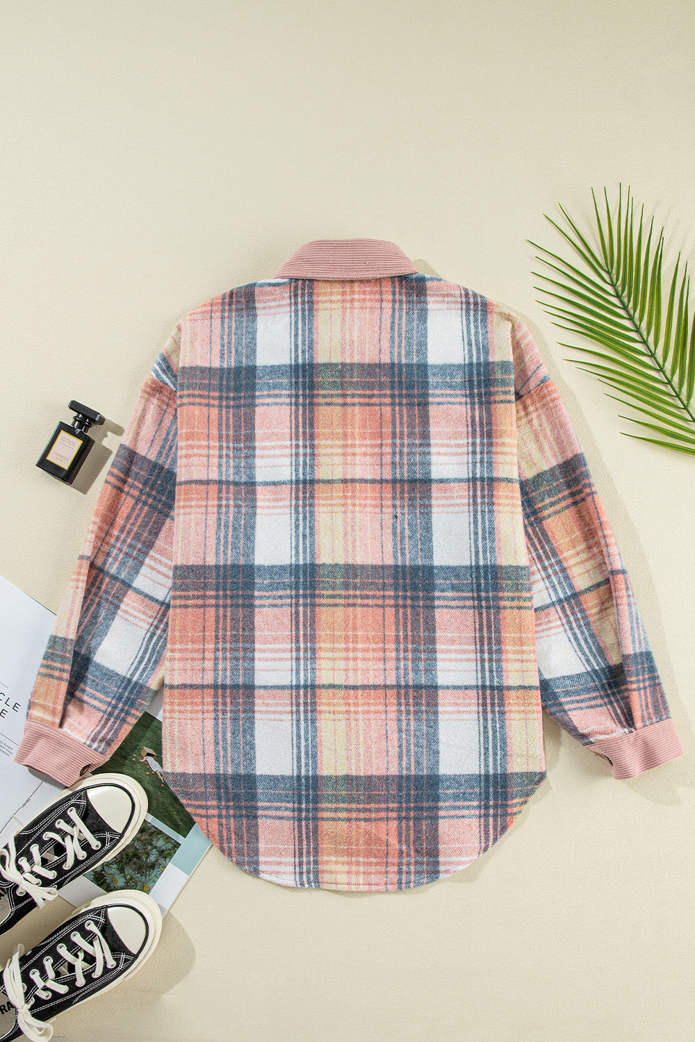 Plaid Button Up Long Sleeve Shacket - Charming Charlie