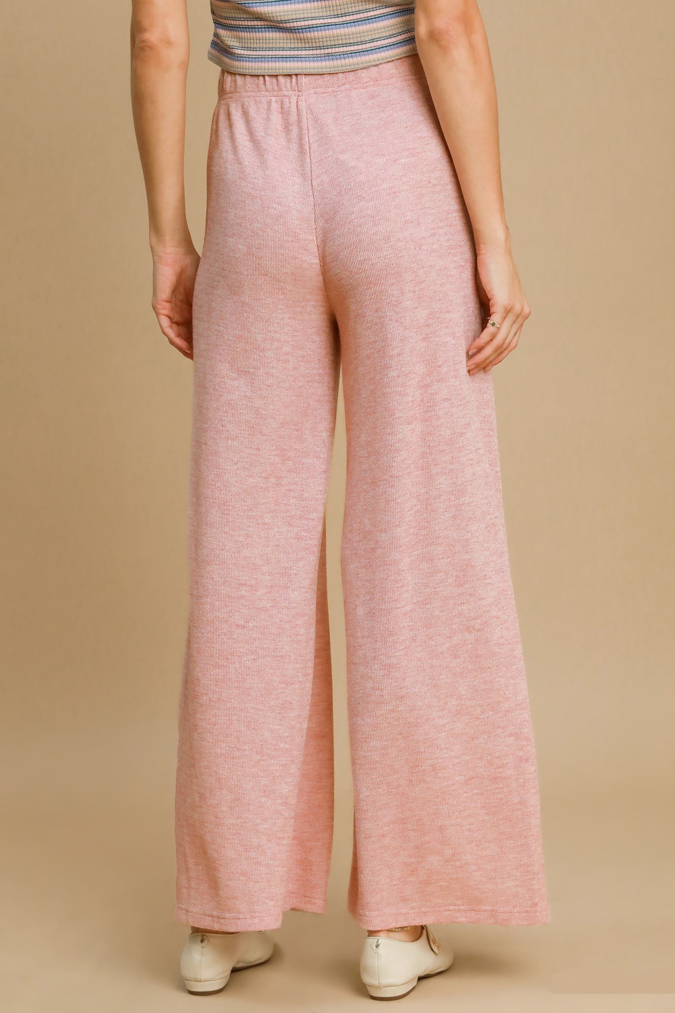 Umgee Elastic Waist Wide Leg Knit Pants - Charming Charlie