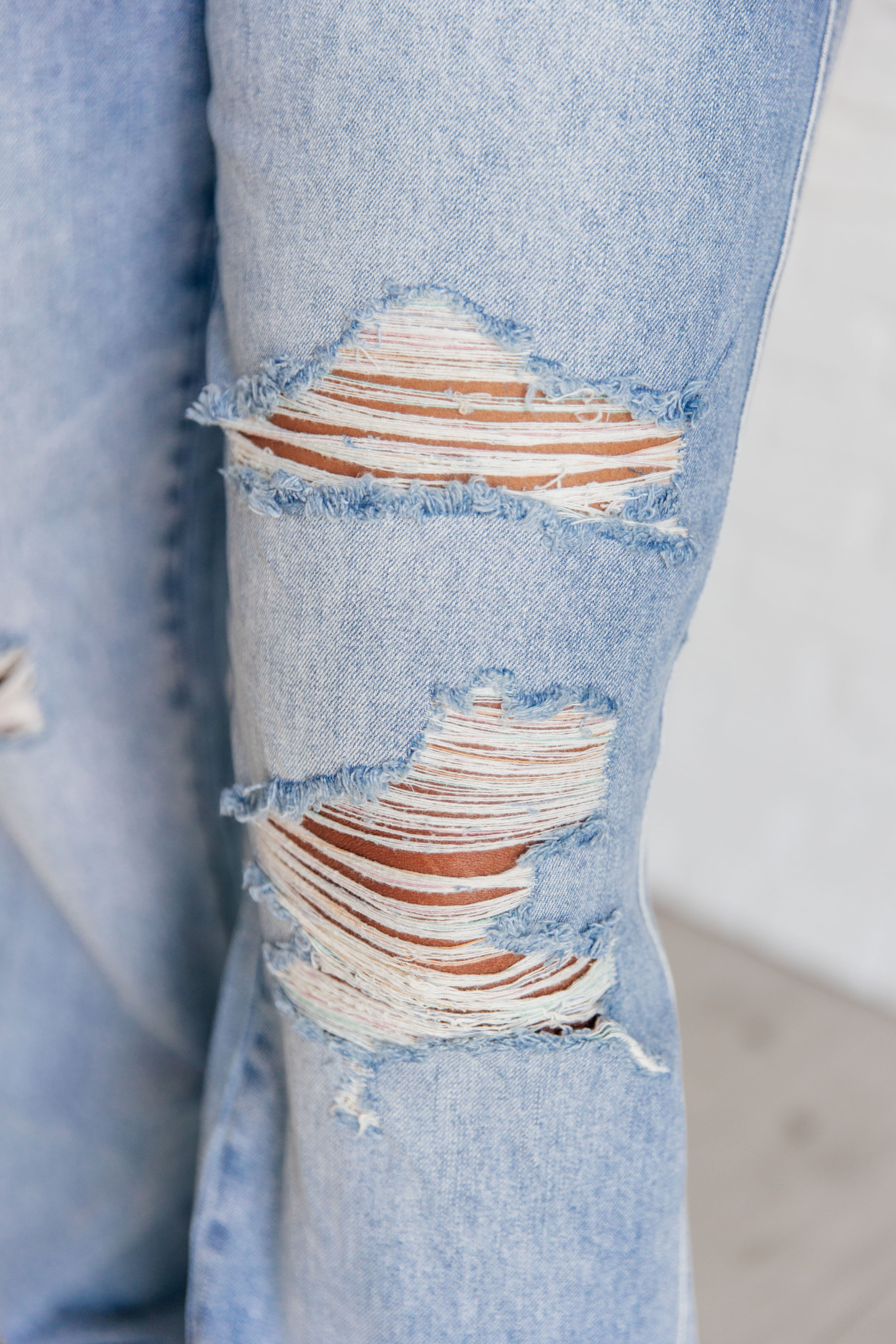 Ramona High Rise Rigid Magic Destroyed Straight Jeans - Charming Charlie