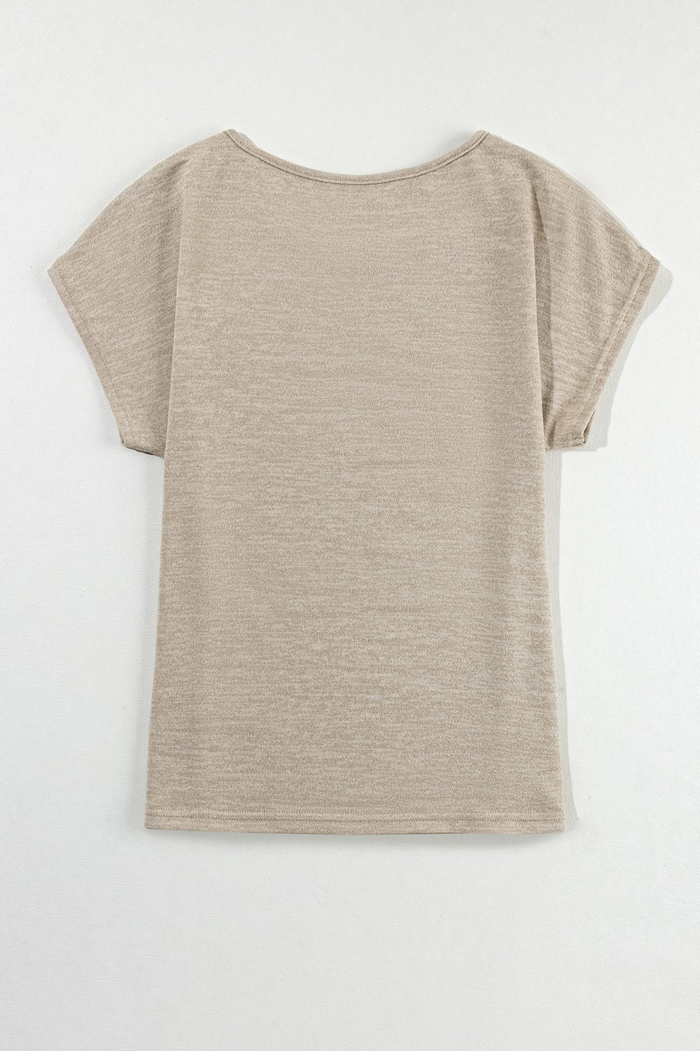 Decorative Button Graphic Round Neck Short Sleeve T-Shirt - Charming Charlie