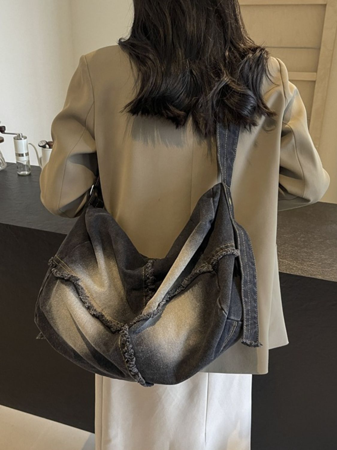 Raw Hem Gradient Crossbody Bag - Charming Charlie