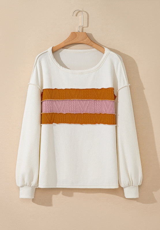Color Block Long Sleeve Sweatshirt - Charming Charlie