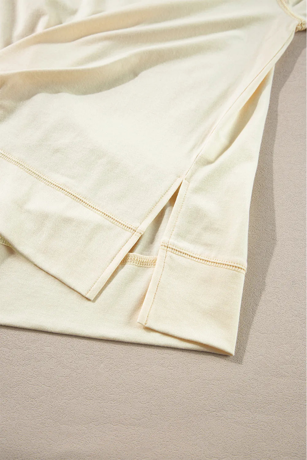 Slit Notched Long Sleeve Blouse - Charming Charlie