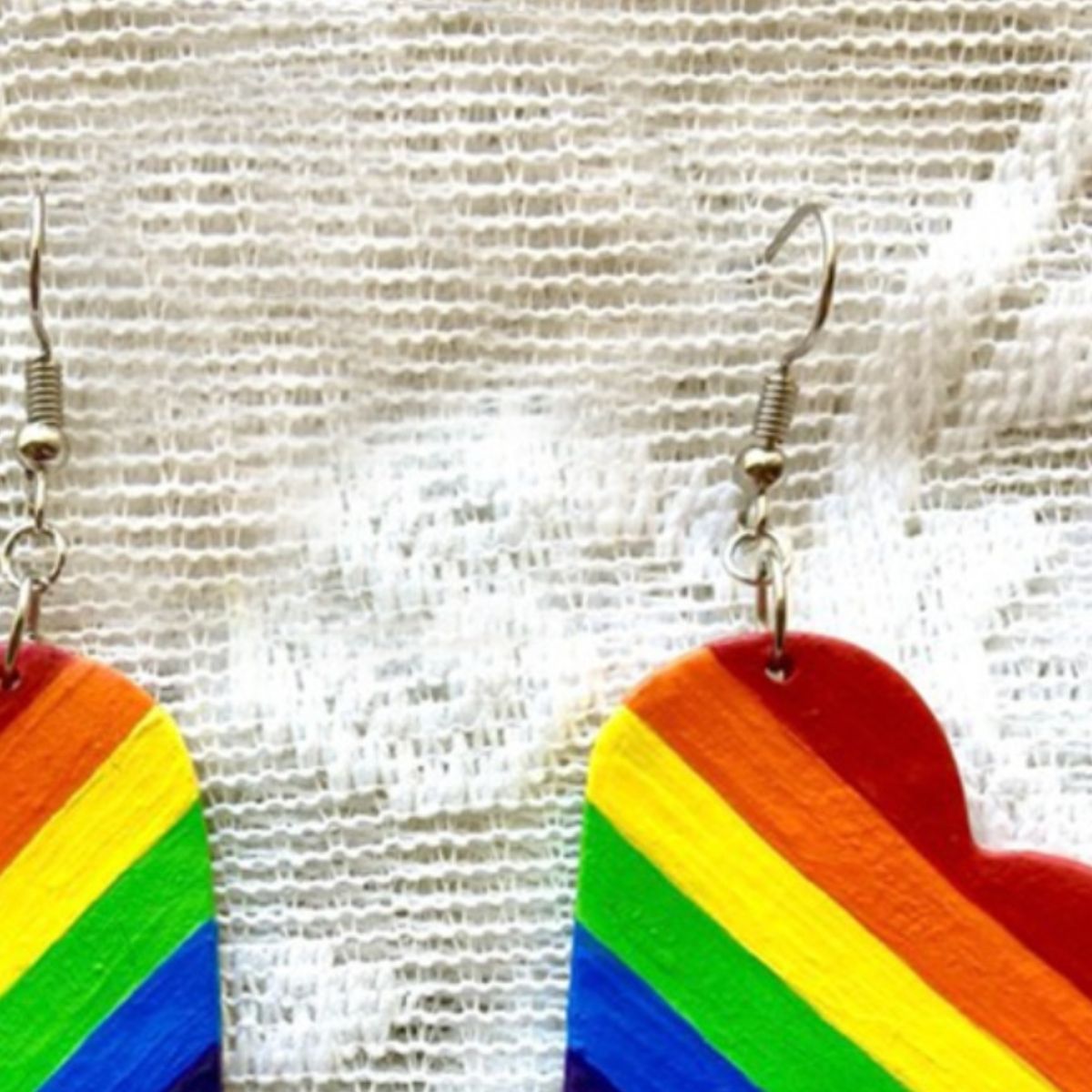 Leather Colorful Striped Heart Earrings - Charming Charlie