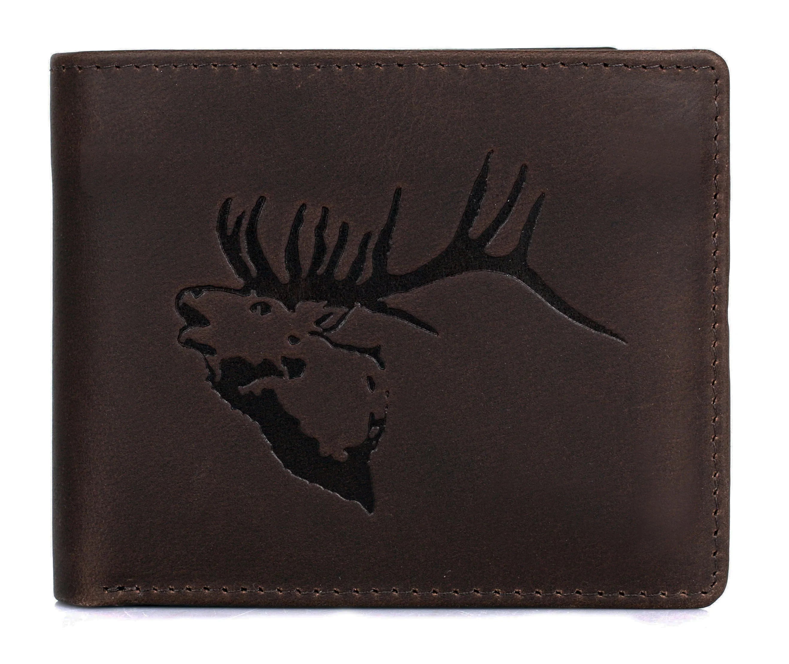 Karla Hanson AMERICA WILD Men's Hunter Leather Wallet Elk Stag - Karla Hanson