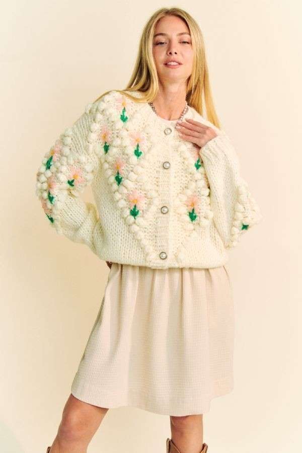 Davi & Dani Floral Pattern Button Down Cardigan - Charming Charlie