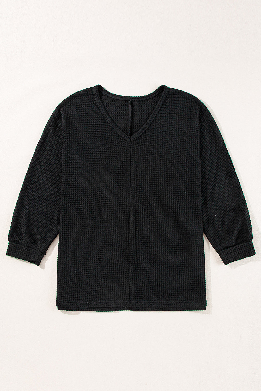 Side Slit V-Neck Long Sleeve Top - Charming Charlie