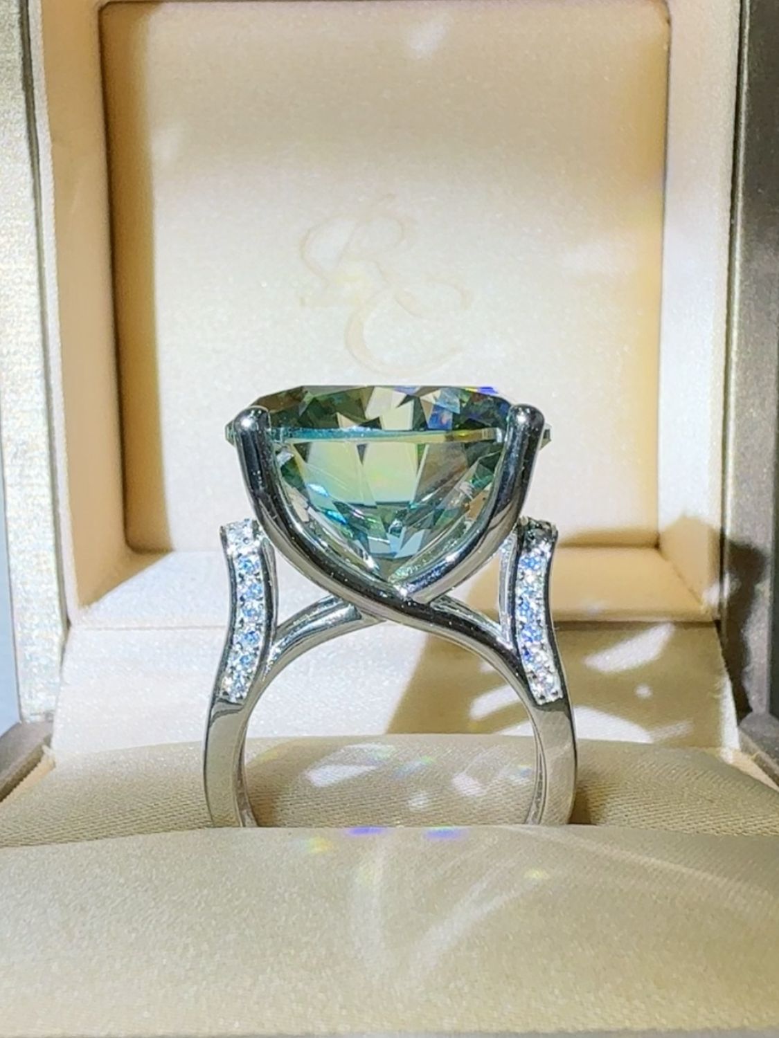 20 Carat Moissanite 925 Sterling Silver Ring - Charming Charlie