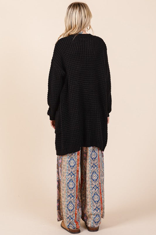 Mittoshop Open Front Long Sleeve Longline Cardigan - Charming Charlie