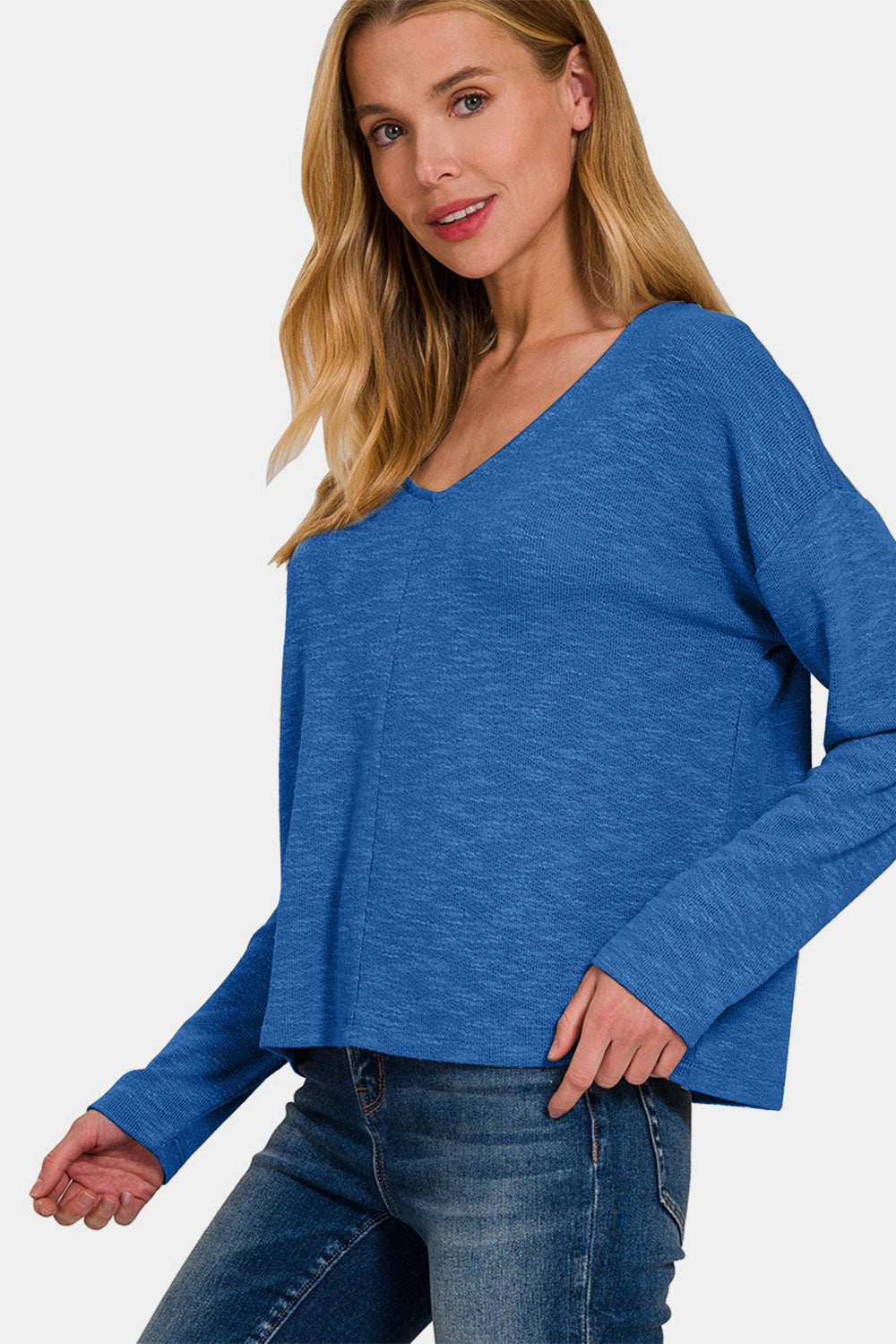 Zenana Dropped Shoulder Long Sleeve T-Shirt - Charming Charlie