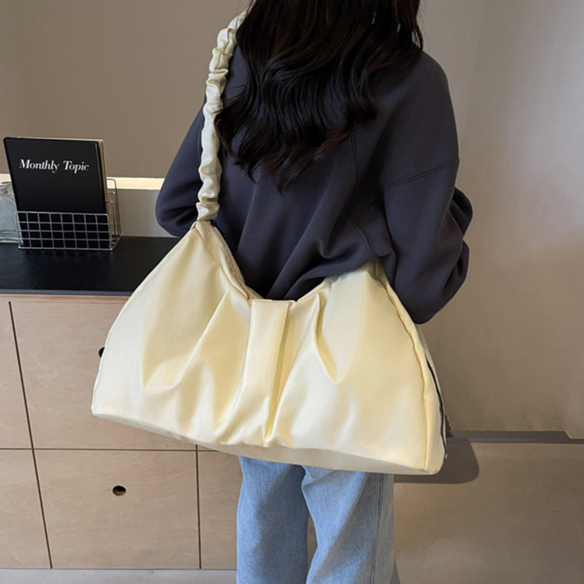 Ruched Large Tote Bag - Charming Charlie