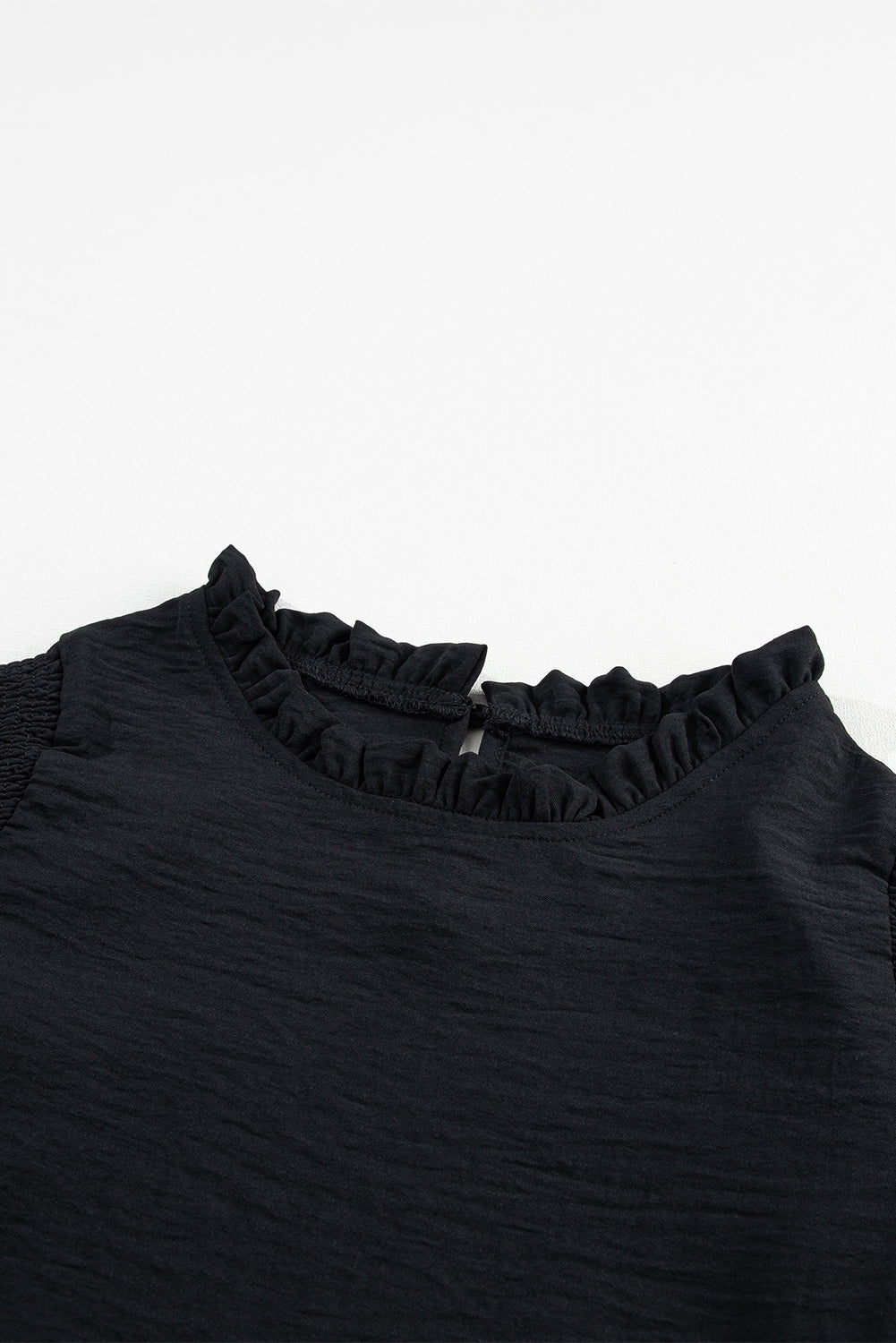Frill Mock Neck Ruffled Balloon Sleeve Blouse - Charming Charlie