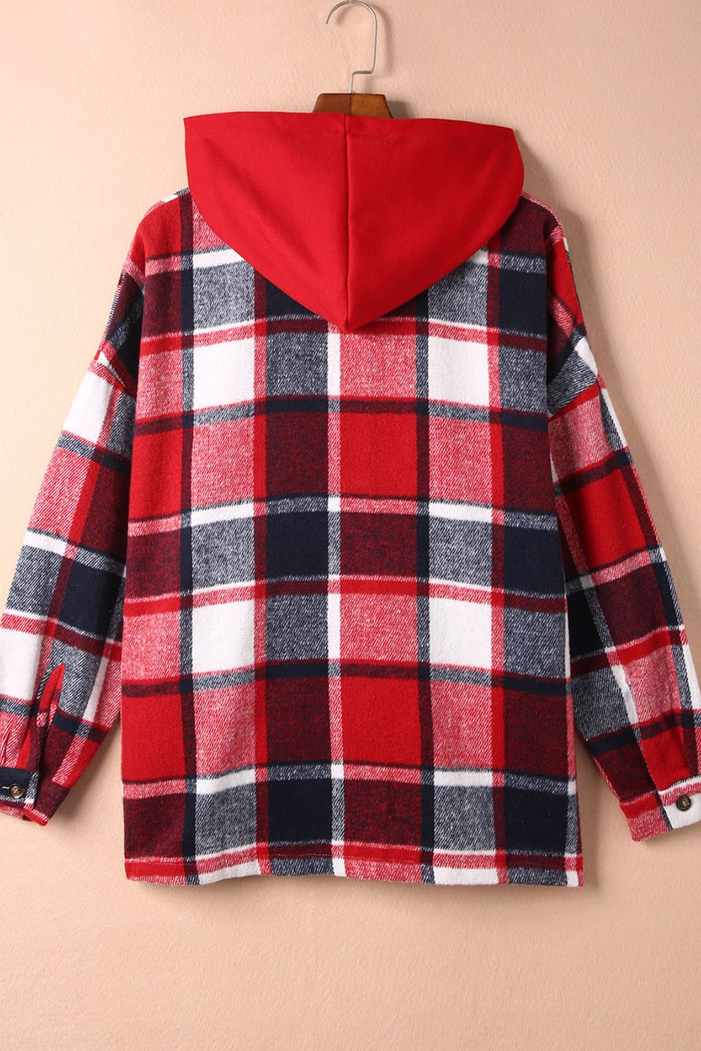 Plaid Button Up Hooded Shacket - Charming Charlie