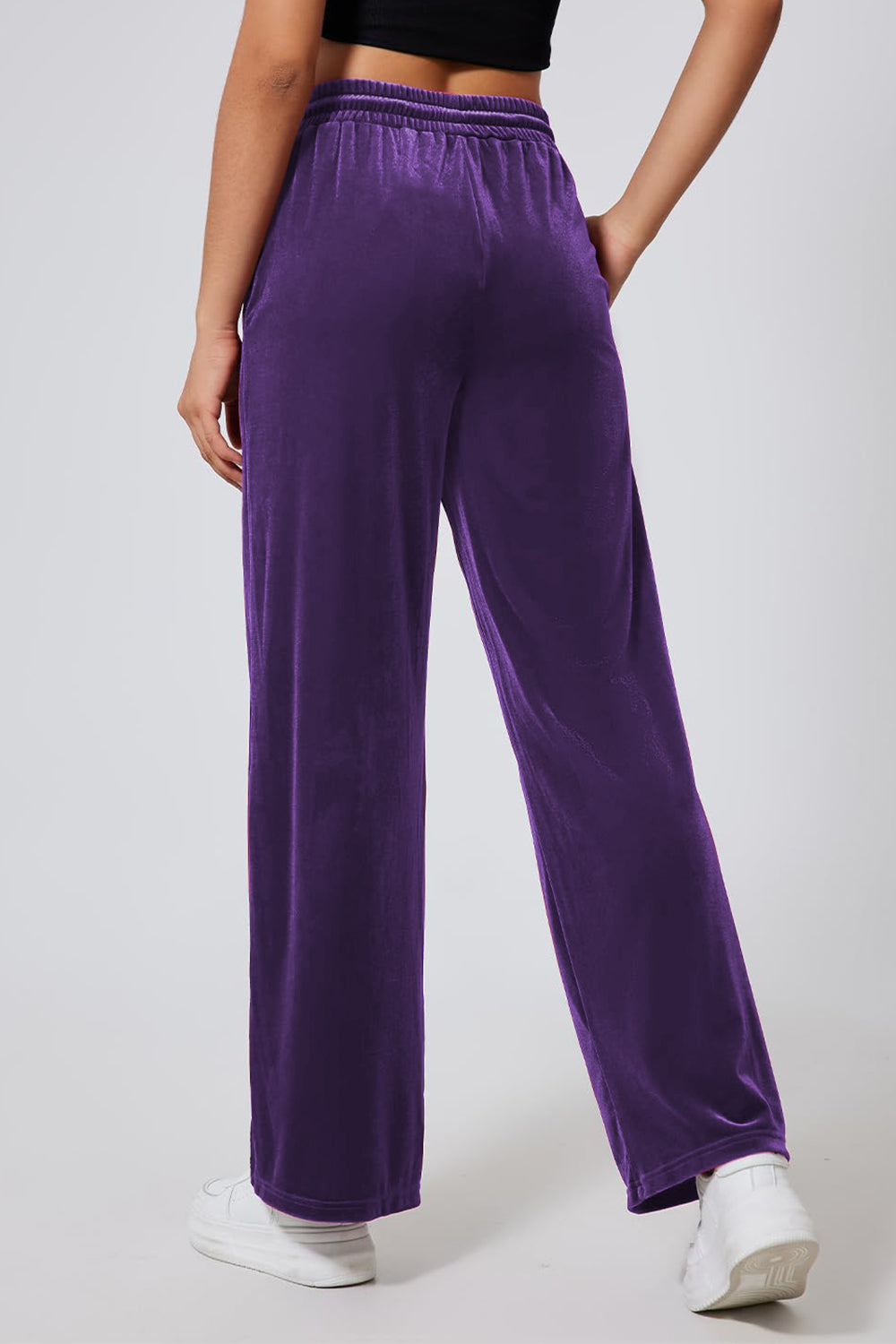 Drawstring Elastic Waist Straight Leg Pants - Charming Charlie