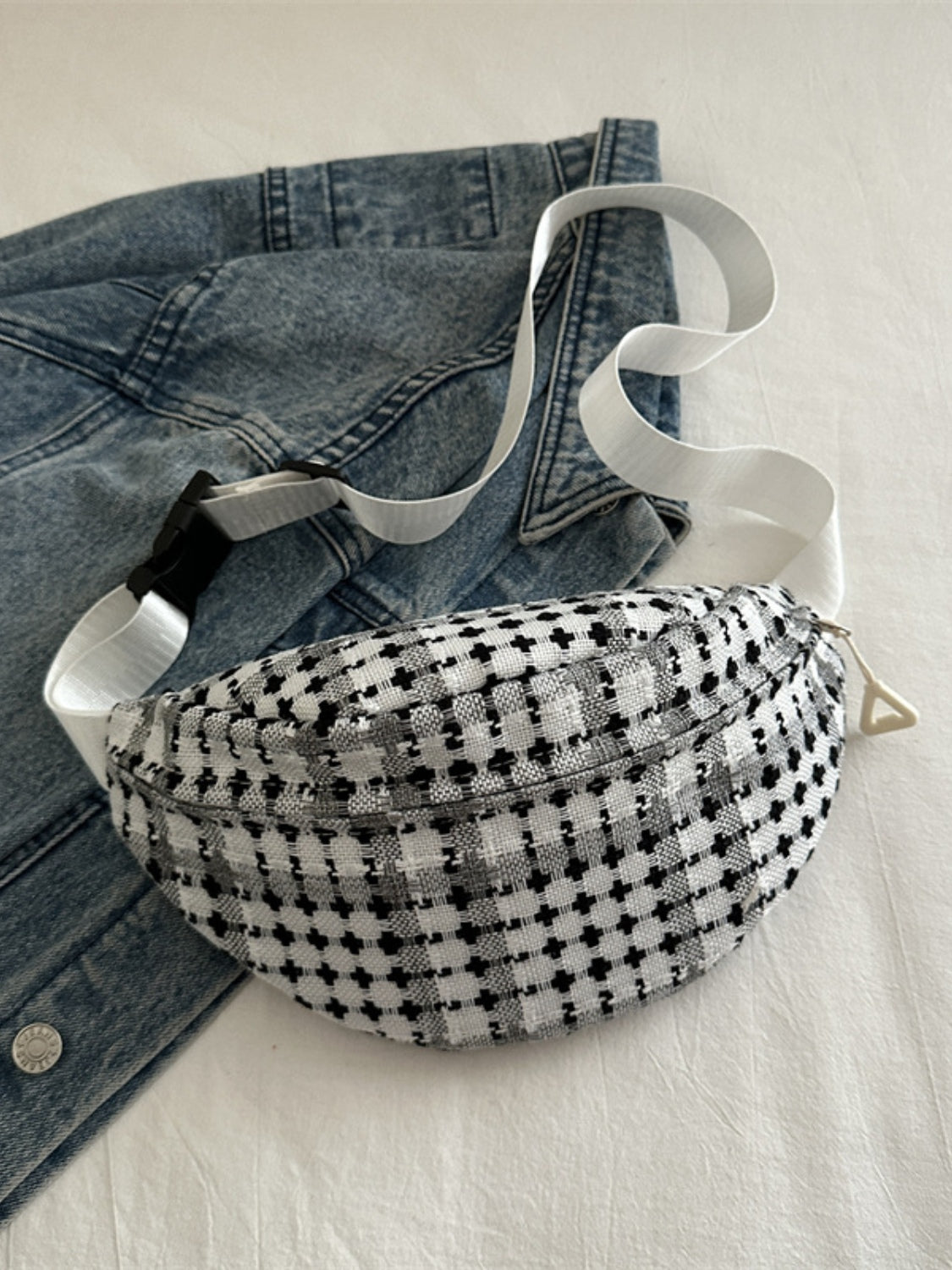 Plaid Wide Strap Crossbody Bag - Charming Charlie