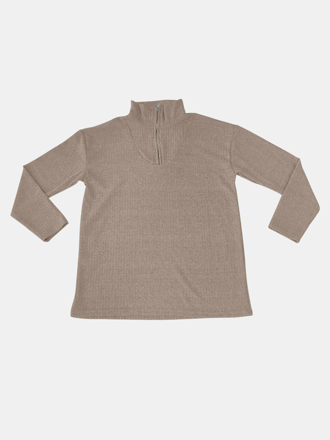 Full Size Quarter Zip Long Sleeve Top - Charming Charlie
