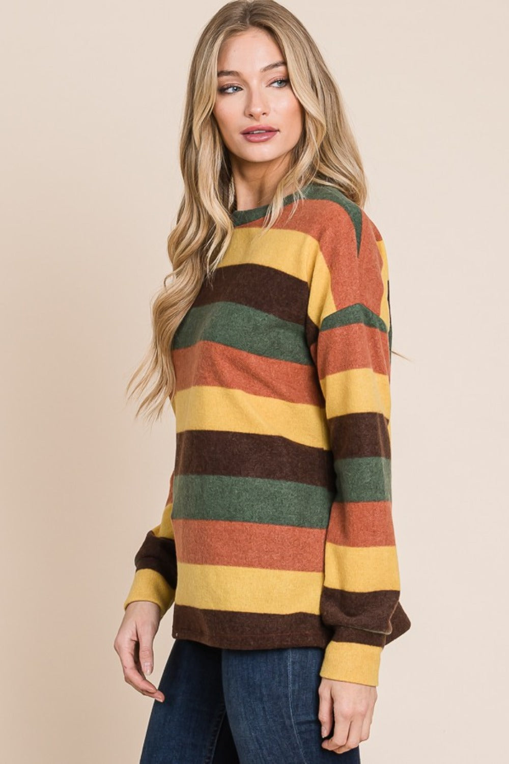 BOMBOM Multi-Color Striped Knit Top - Charming Charlie