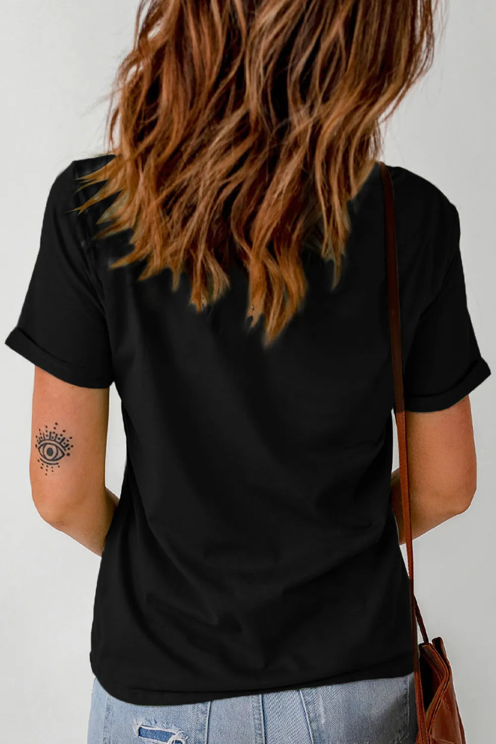 Letter Graphic Round Neck Short Sleeve T-Shirt - Charming Charlie