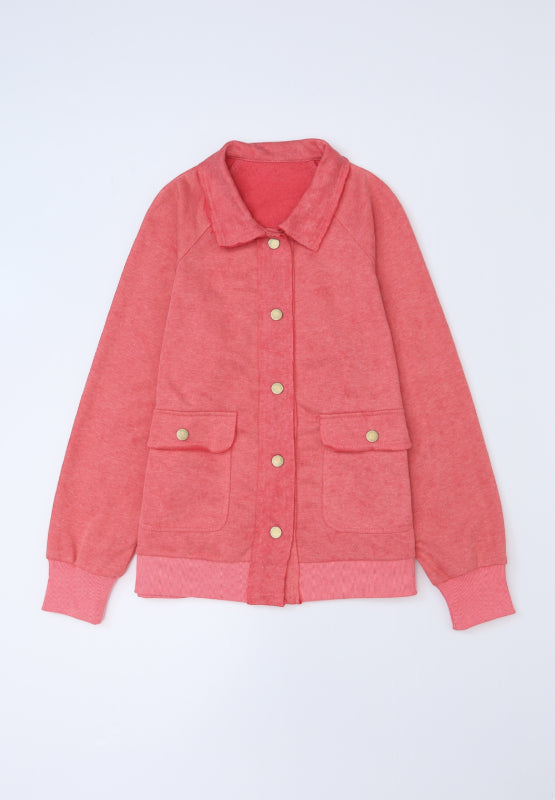 Snap Down Flap Pocket Long Sleeve Shacket - Charming Charlie