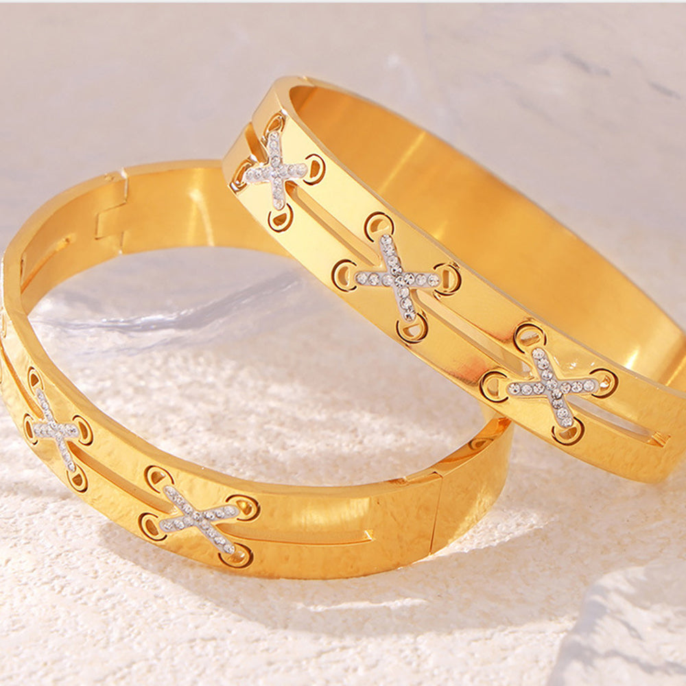 18K Gold-Plated Czech Diamond Bracelet - Charming Charlie