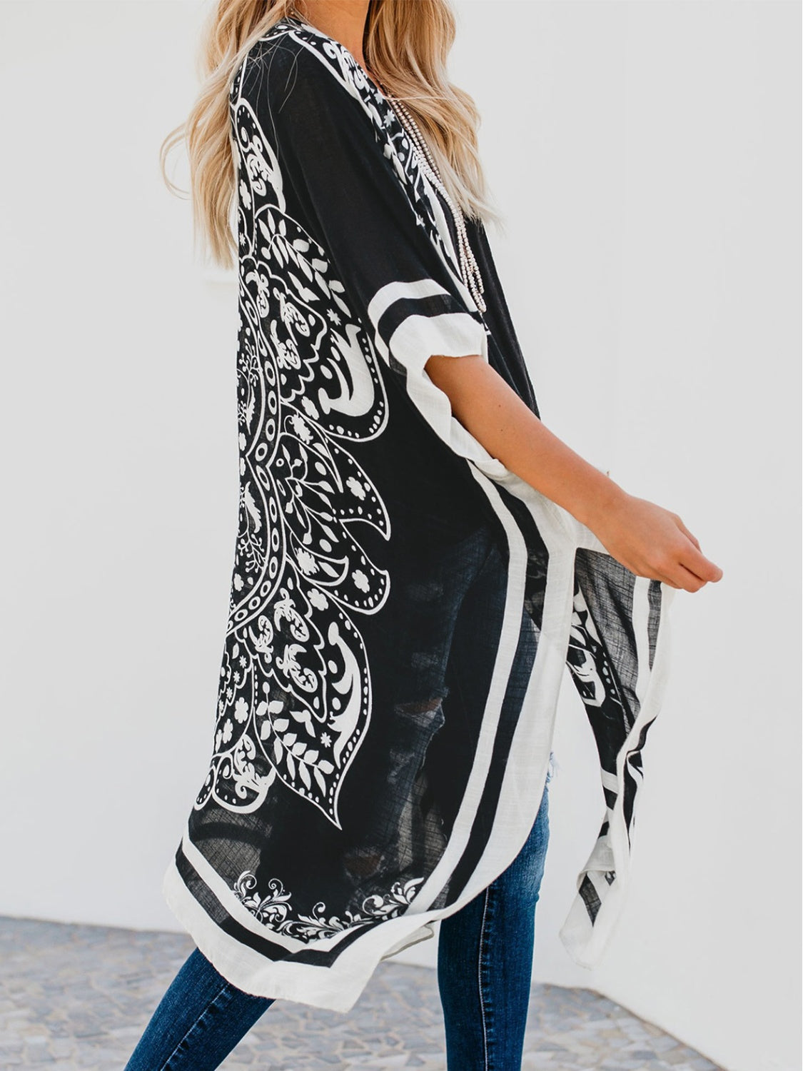 Printed Open Front Cover-Up - Charming Charlie