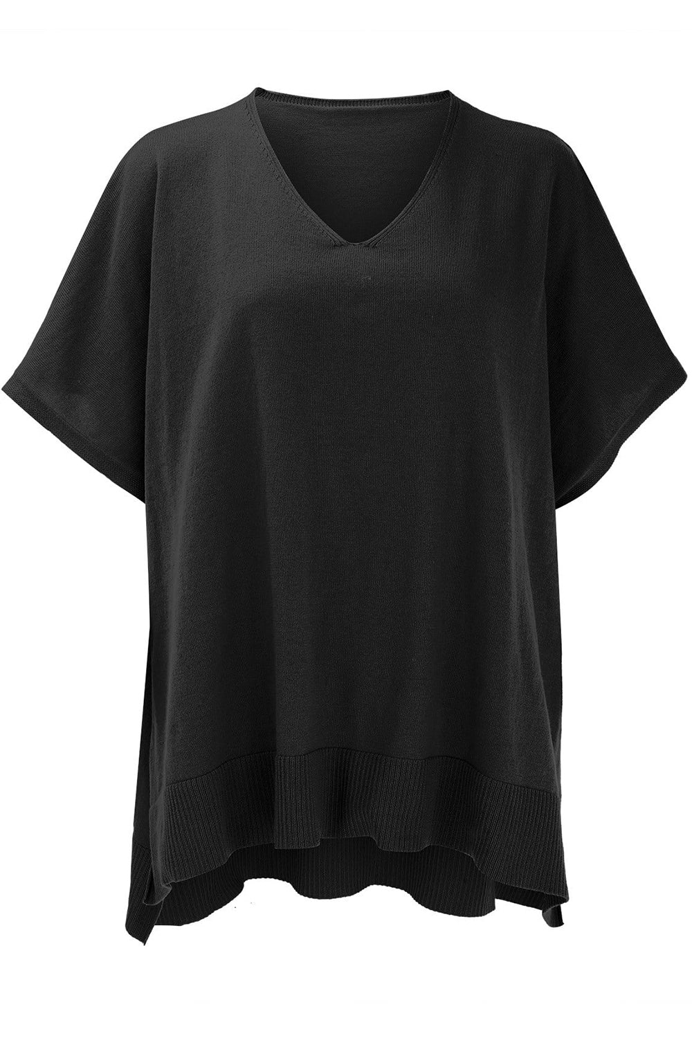 Slit V-Neck Half Sleeve Knit Top - Charming Charlie