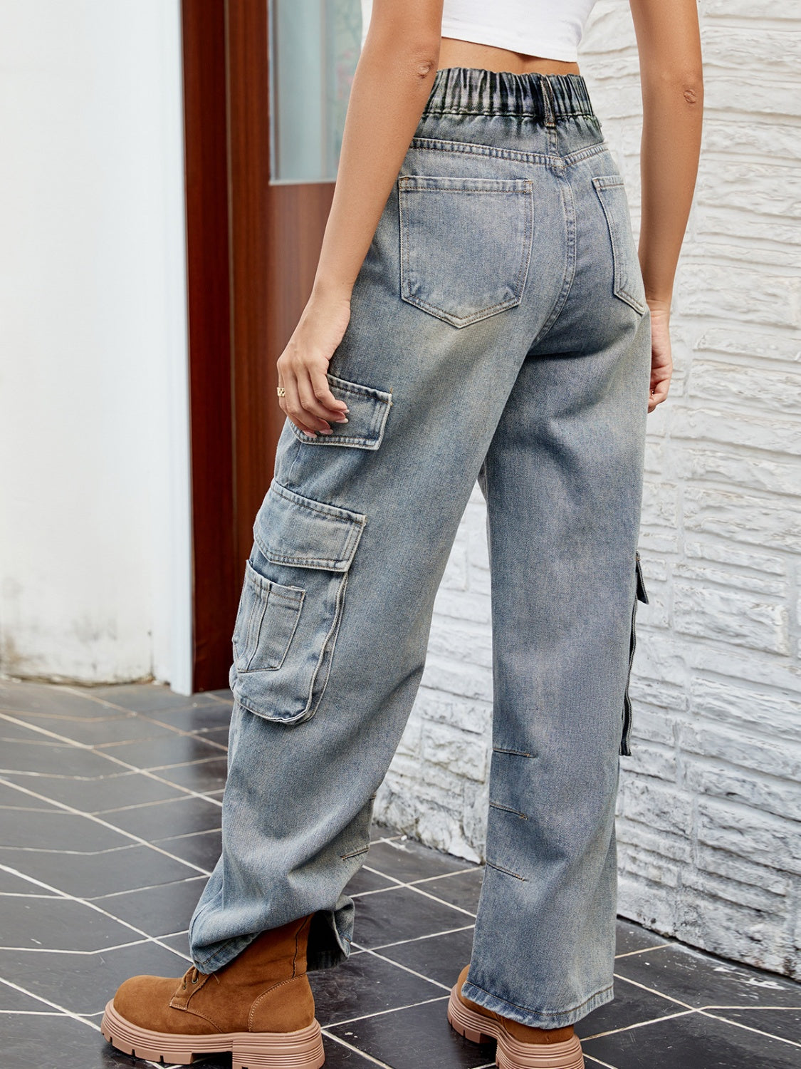 Washed Jeans with Pockets - Charming Charlie