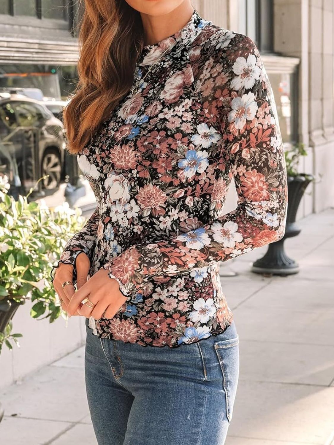 Lovelet Mock Neck Long Sleeve Top - Charming Charlie