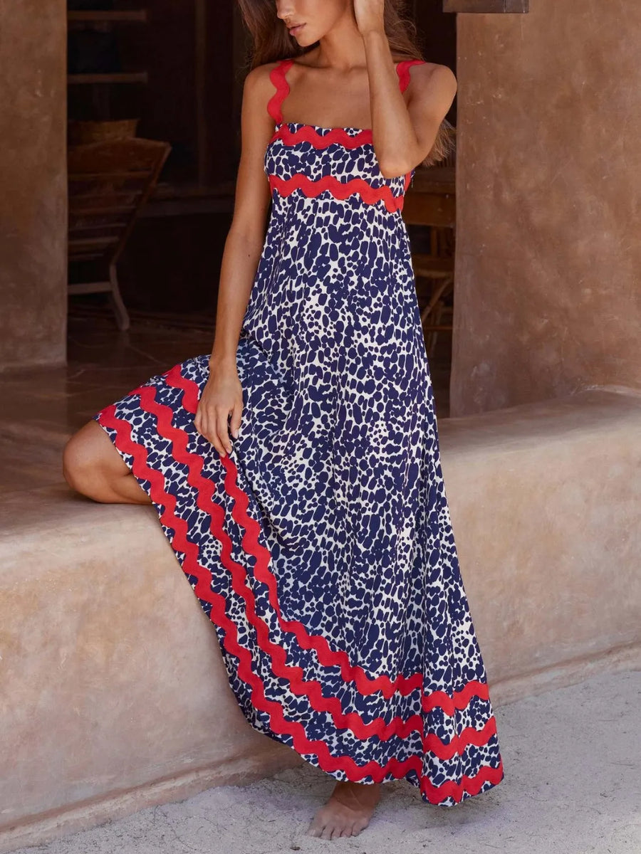 Fringe High-Low Square Neck Cami Dress main image 0