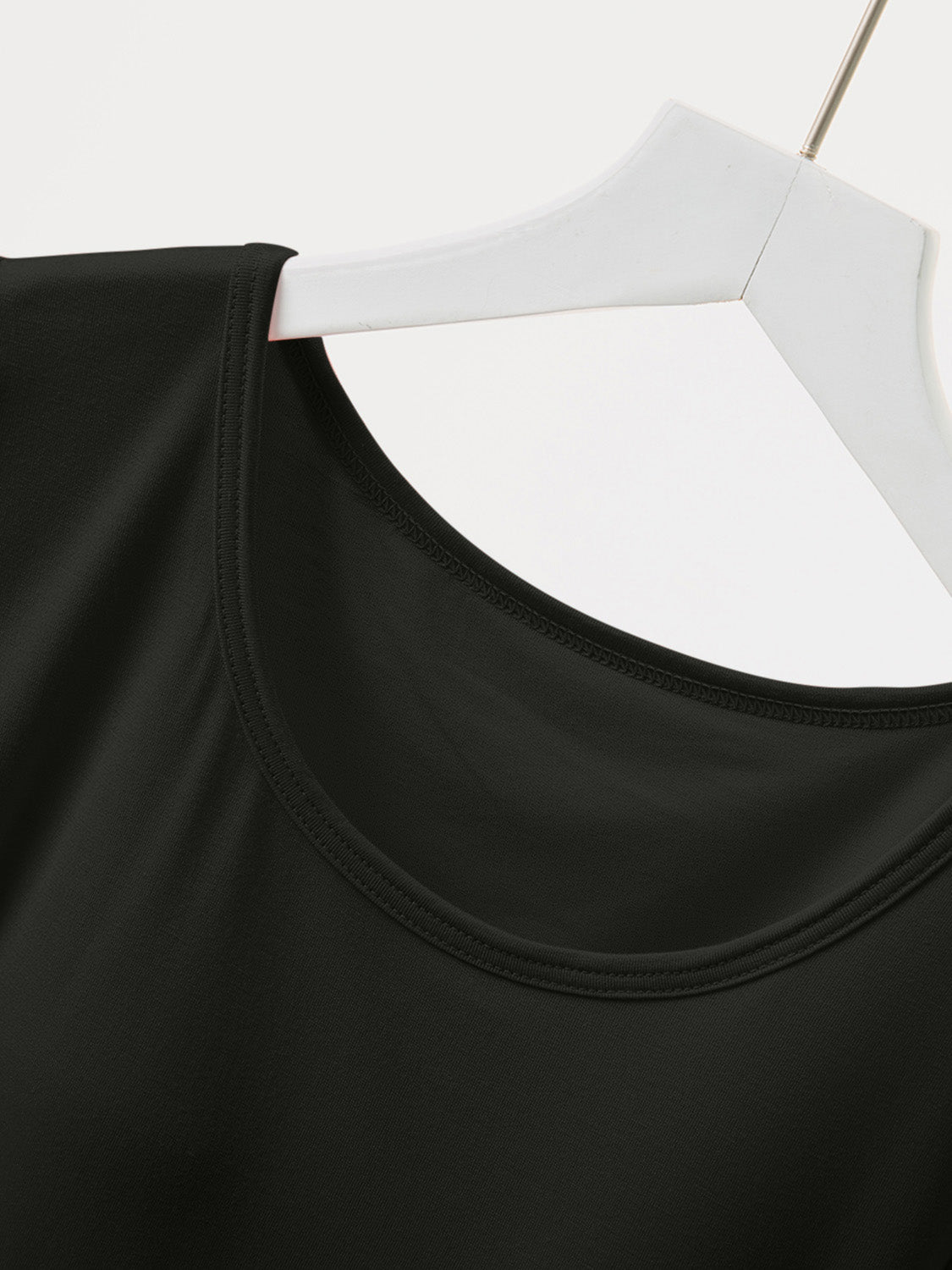 Round Neck Short Sleeve T-Shirt with Bra - Charming Charlie