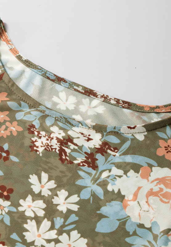 Floral Round Neck Long Sleeve T-Shirt - Charming Charlie