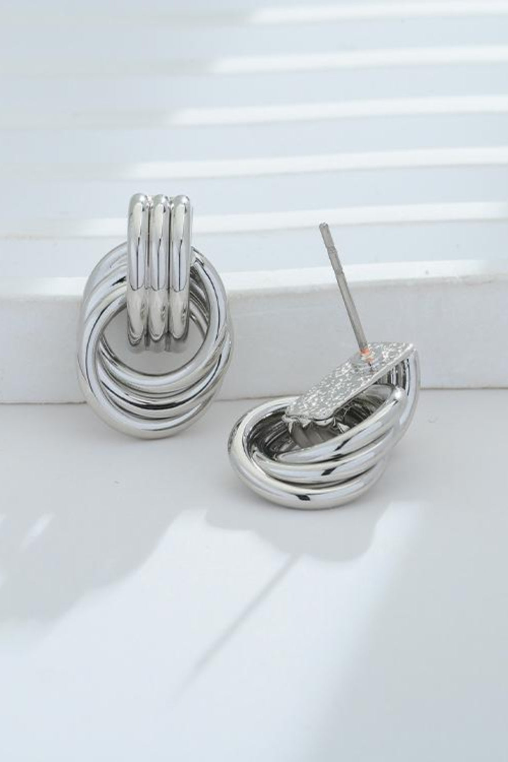 Gold-Plated Knotted Stud Earrings - Charming Charlie