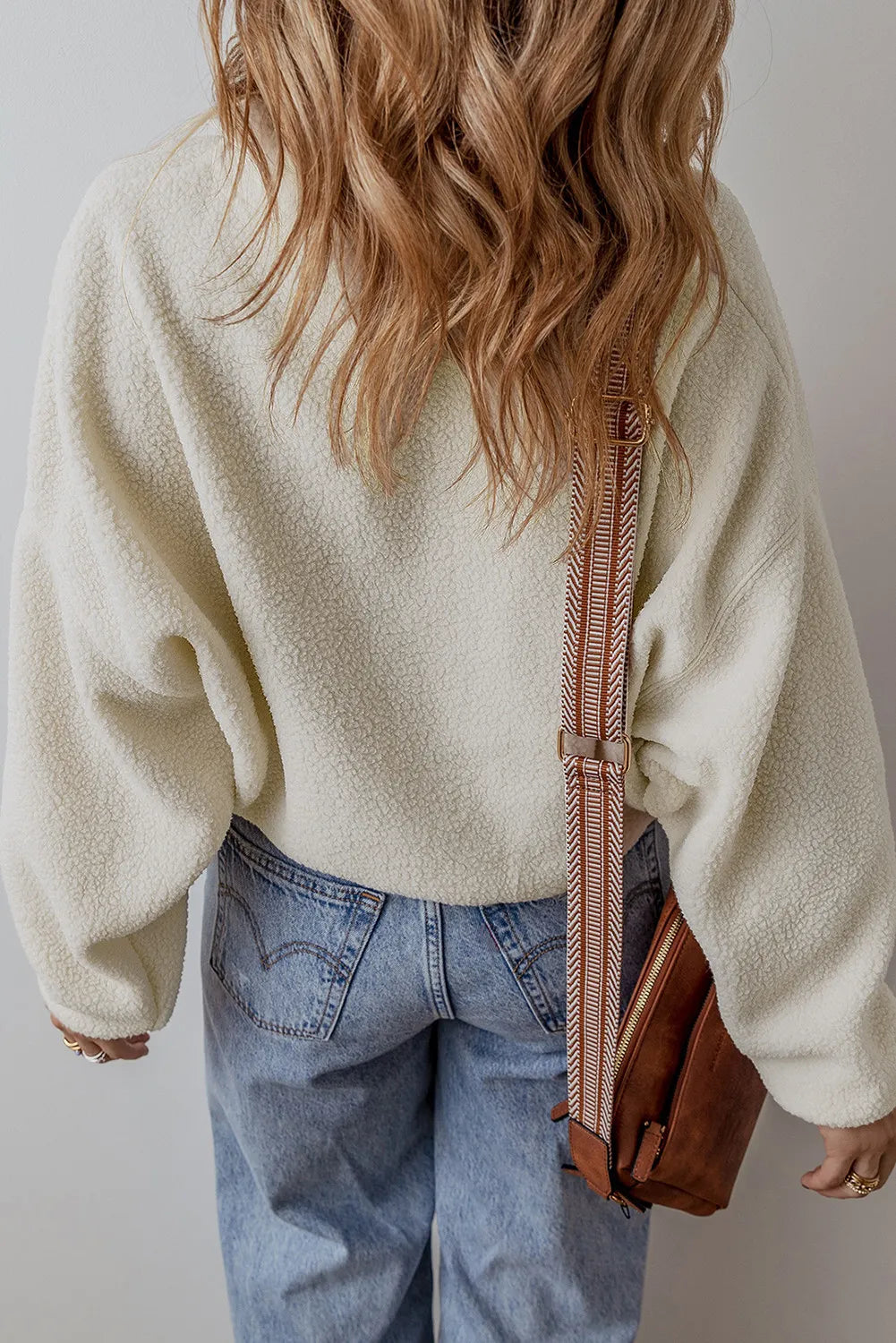 Sherpa Half Snap Long Sleeve Jacket - Charming Charlie