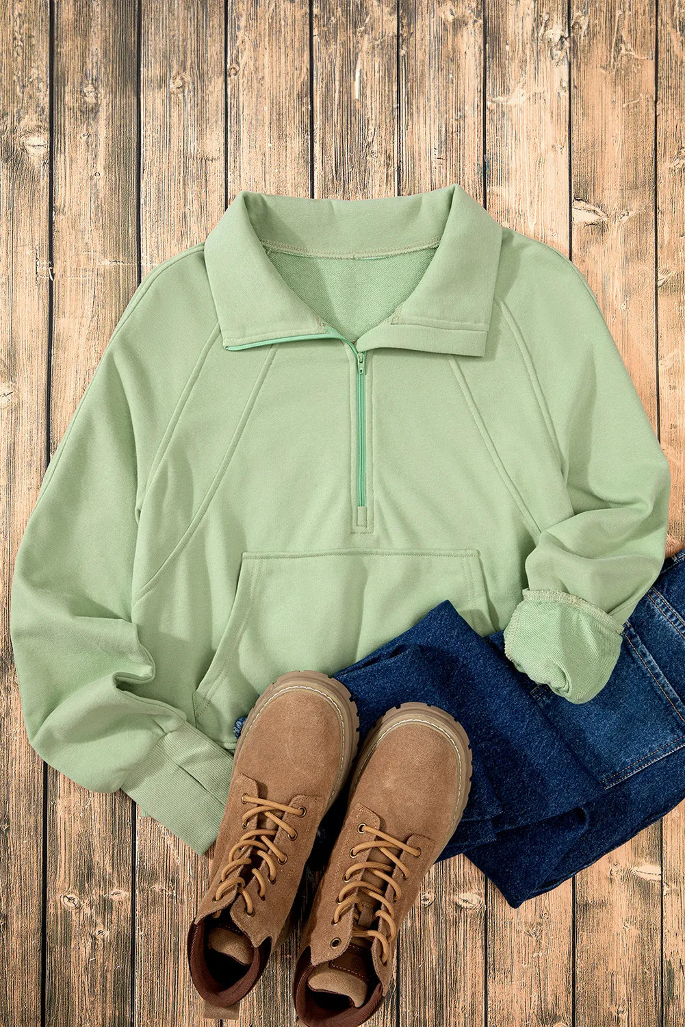 Half Zip Long Sleeve Sweatshirt - Charming Charlie