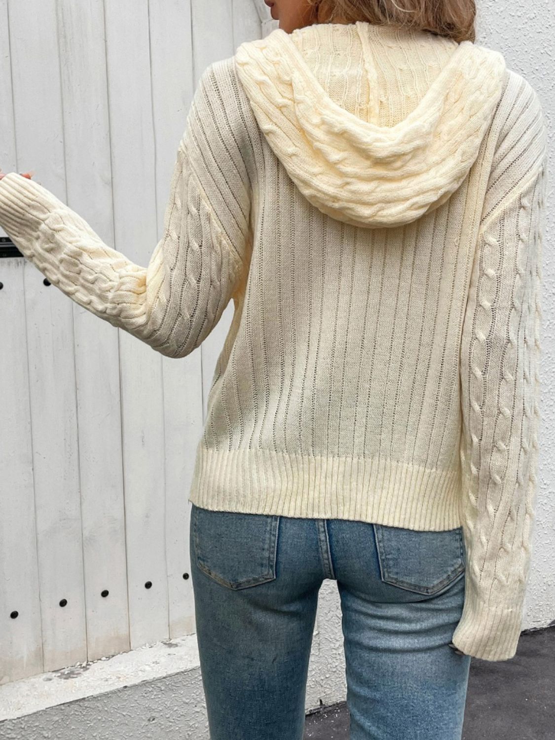 Zip Up Long Sleeve Hooded Cardigan - Charming Charlie