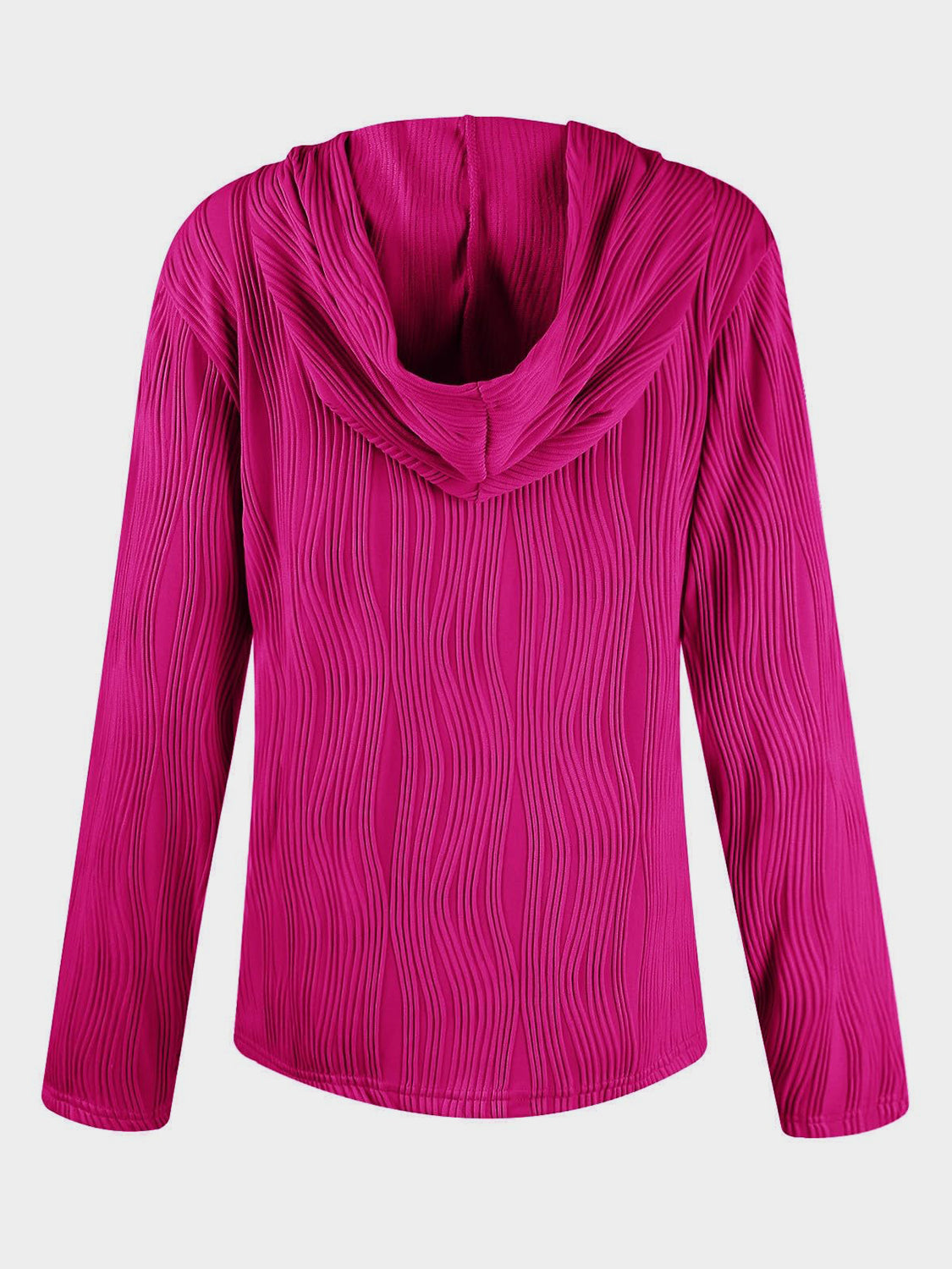 Textured Long Sleeve Hoodie - Charming Charlie