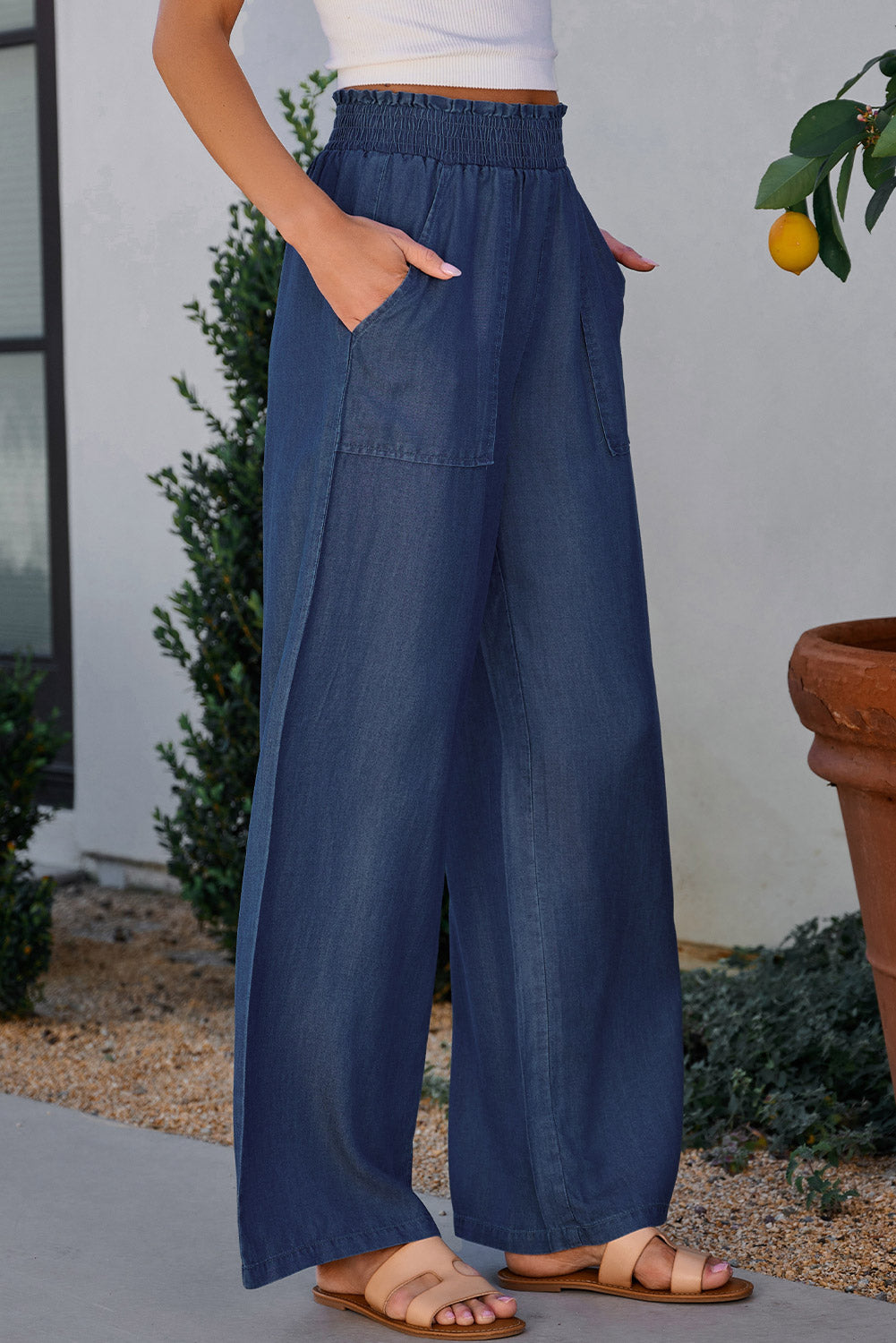 Wide Leg Pants with Pockets - Charming Charlie