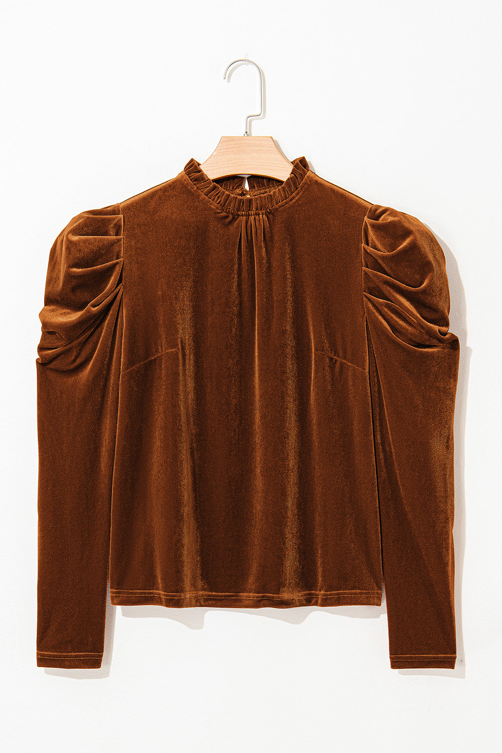 Frill Mock Neck Puff Sleeve Blouse - Charming Charlie