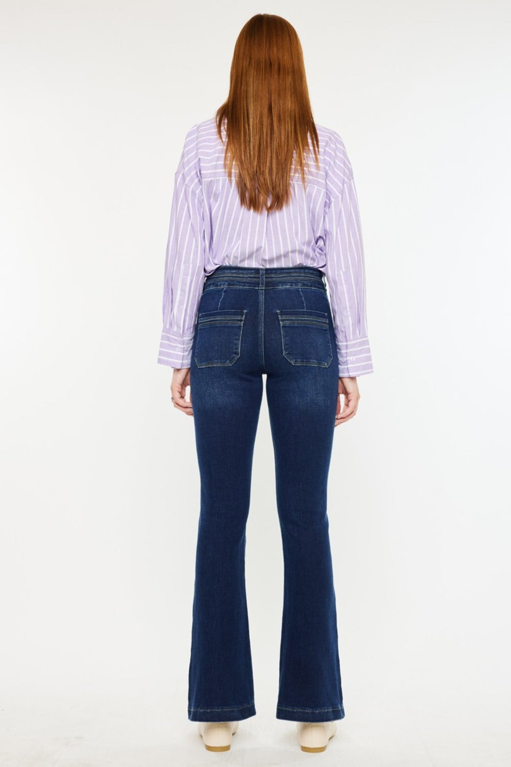 Kancan High Rise Double Waistband Flare Jeans - Charming Charlie