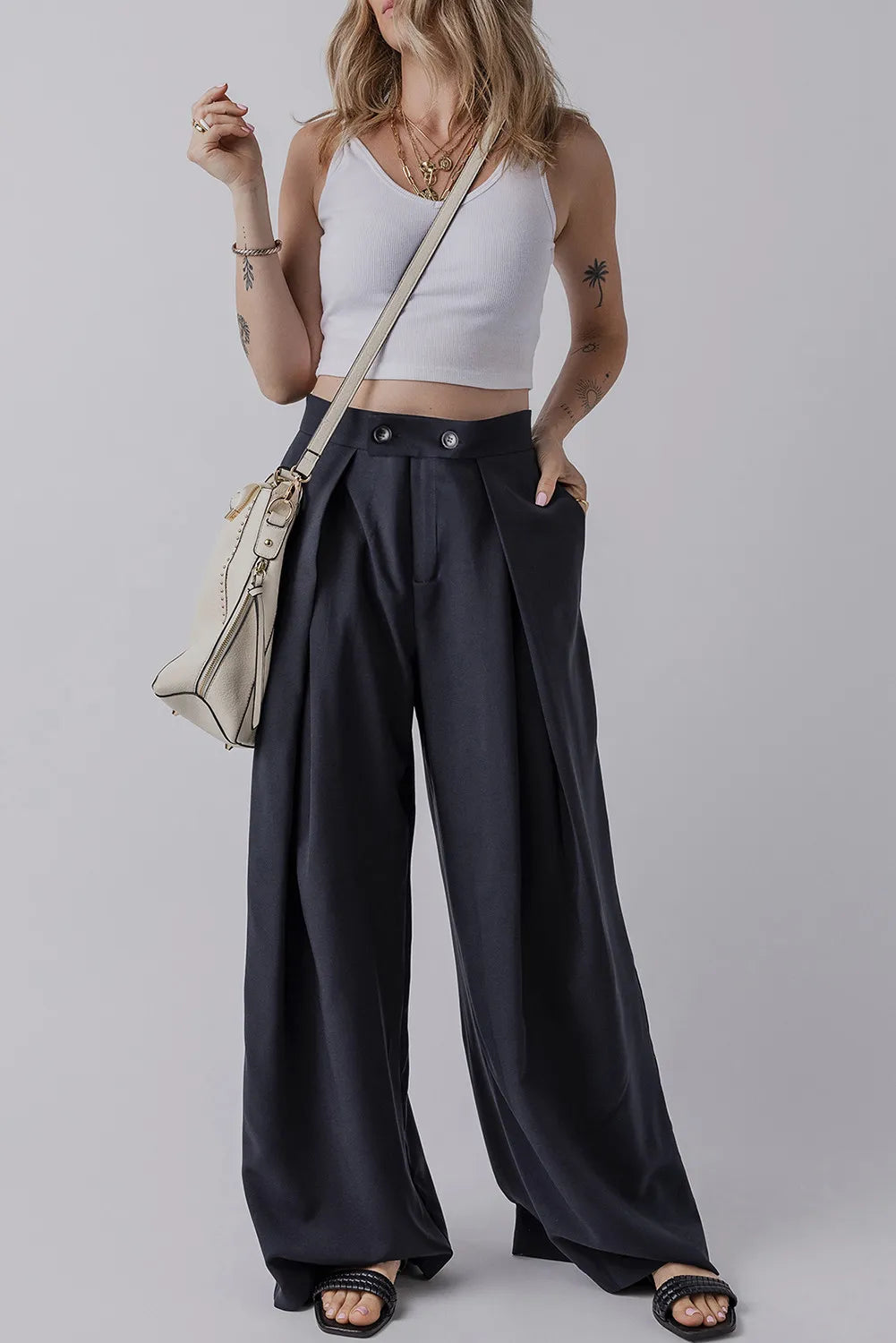 Wide Leg Pants with Pockets - Charming Charlie