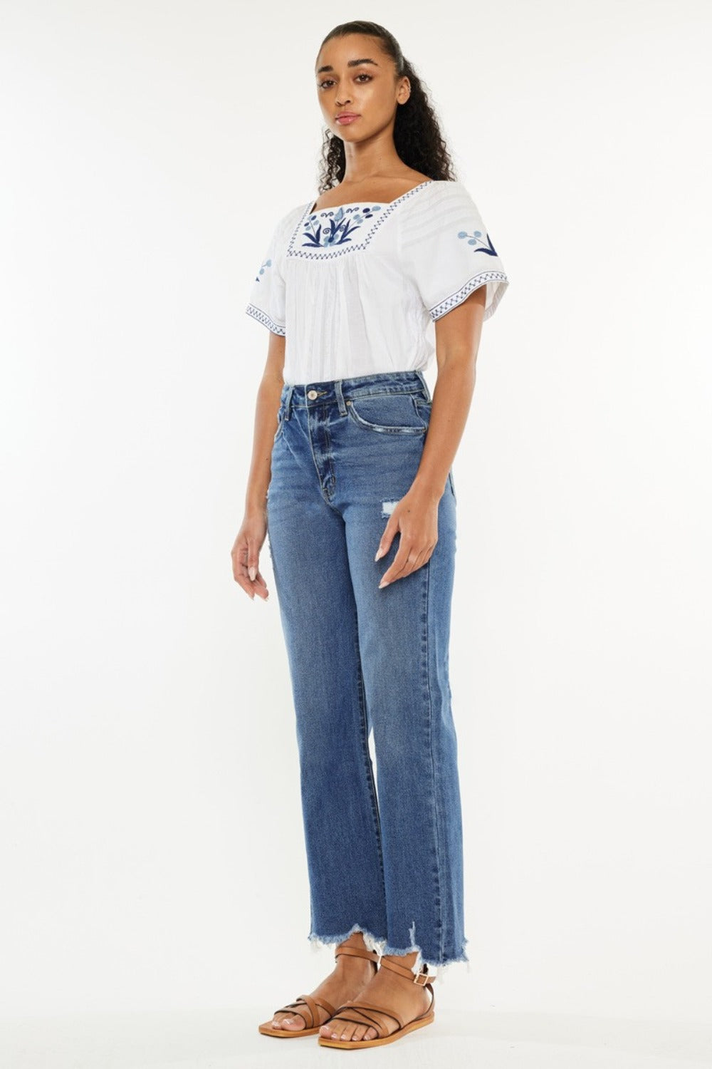 Kancan Full Size High Rise Slim Wide Leg Jeans - Charming Charlie